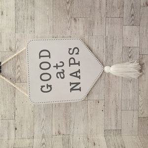Nursery & Toddler Good At Naps Hanging Wall Sign